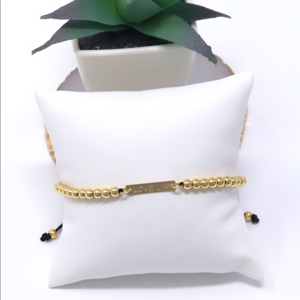 Love you adjustable 18k gold plated bracelet